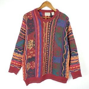 Cotton Traders Coogi Colorful Knit Sweater
